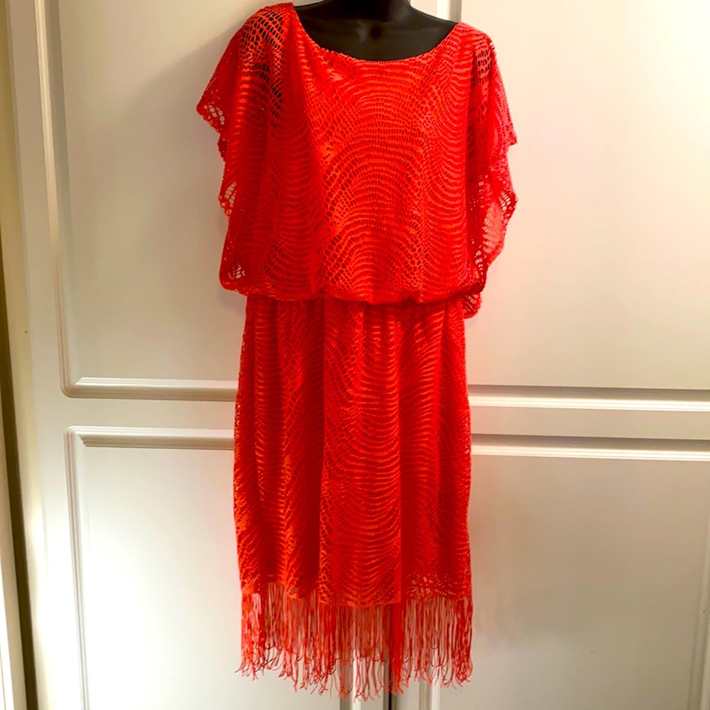 Pink fringe dress